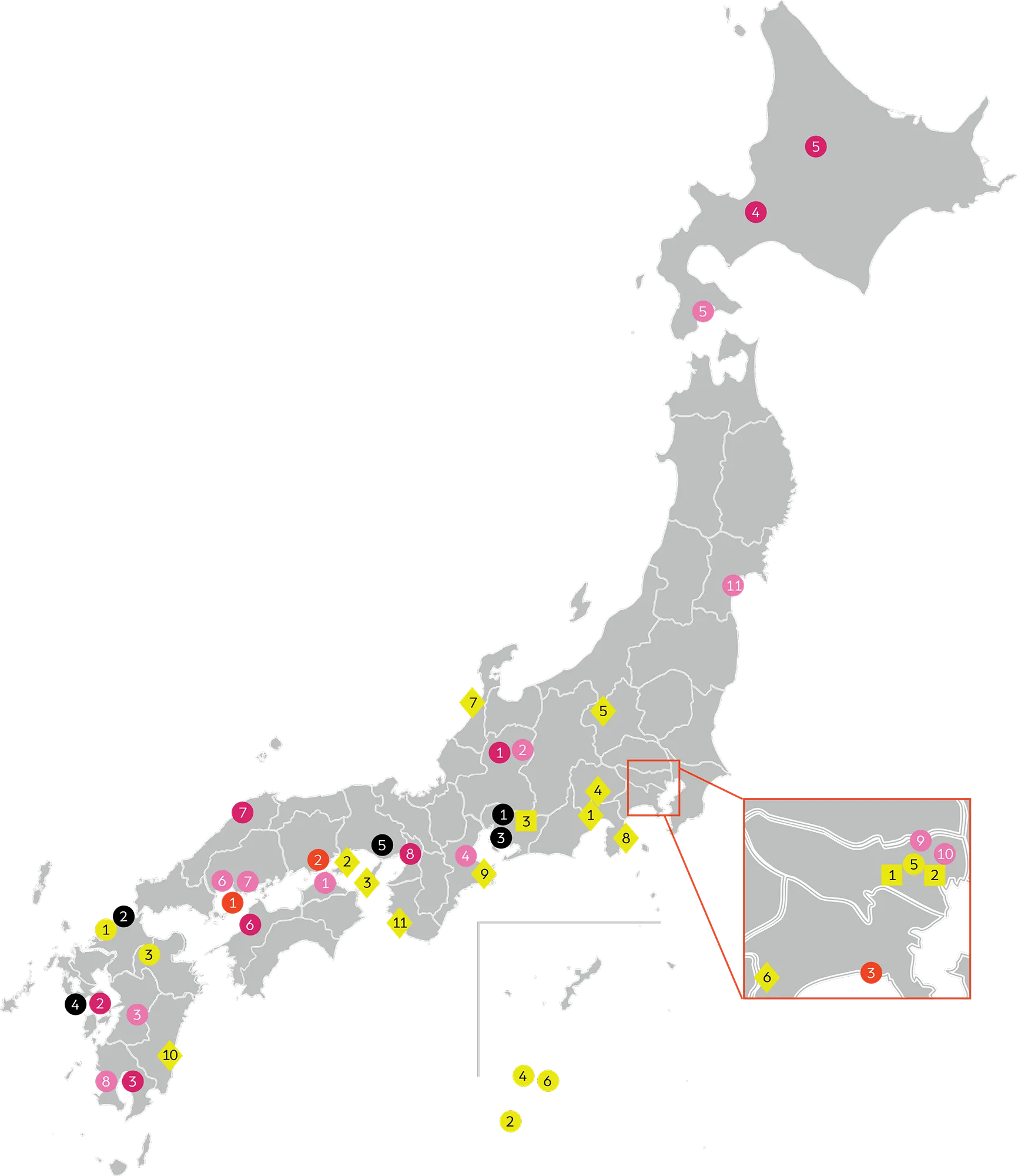 FHG HOTELS 全国展開マップ